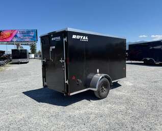 Thumbnail Photo of 2027 Royal Cargo 5x10 Cargo Enclosed Trailer V Nose Ramp Door Black 2900lb GVW (GSR)