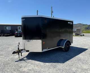 Thumbnail Photo of 2027 Royal Cargo 5x10 Cargo Enclosed Trailer V Nose Ramp Door Black 2900lb GVW (GSR)
