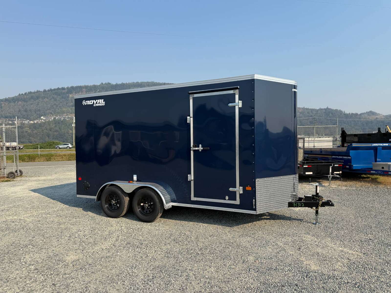 Photo of 2027 Royal Cargo 7X14 V Nose 7700LB GVW RAMP DOOR Blue Enclosed Cargo Trailer Extra Tall (GSR)