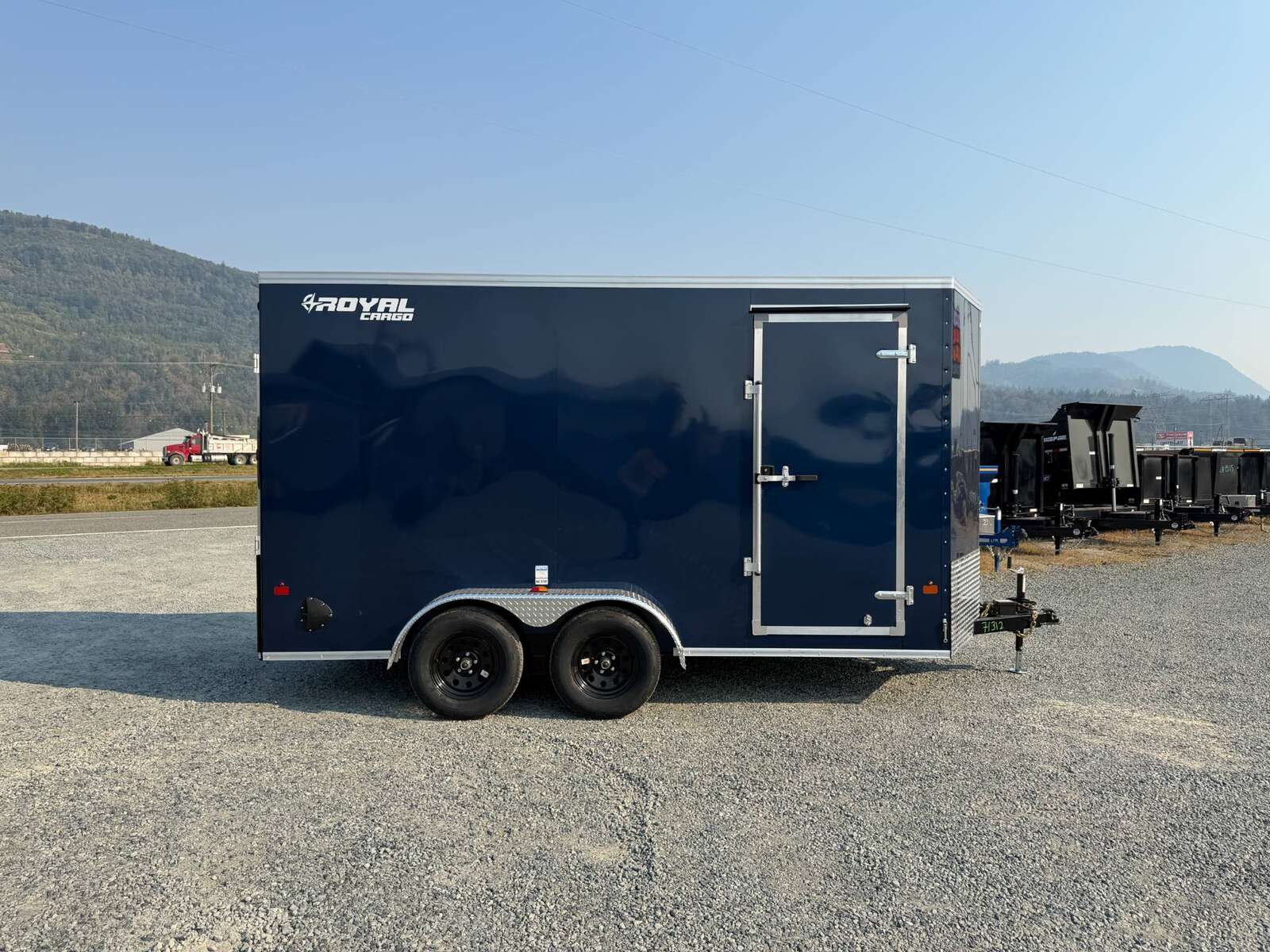 Photo of 2027 Royal Cargo 7X14 V Nose 7700LB GVW RAMP DOOR Blue Enclosed Cargo Trailer Extra Tall (GSR)