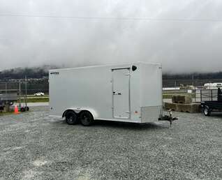 Thumbnail Photo of 2027 Royal 7.5X16 V-NOSE RAMP DOOR EXTRA HEIGHT Cargo / Enclosed Trailer Silver 7700lb GVW (GSR)
