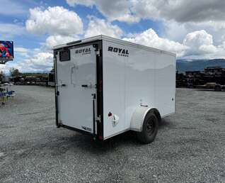 Thumbnail Photo of 2027 Royal Cargo 5x10 Cargo Enclosed Trailer V Nose Ramp Door White 2900lb GVW (GSR)