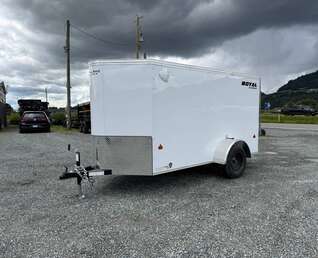 Thumbnail Photo of 2027 Royal Cargo 5x10 Cargo Enclosed Trailer V Nose Ramp Door White 2900lb GVW (GSR)