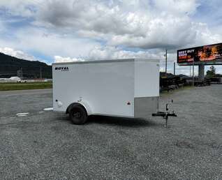 Thumbnail Photo of 2027 Royal Cargo 5x10 Cargo Enclosed Trailer V Nose Ramp Door White 2900lb GVW (GSR)