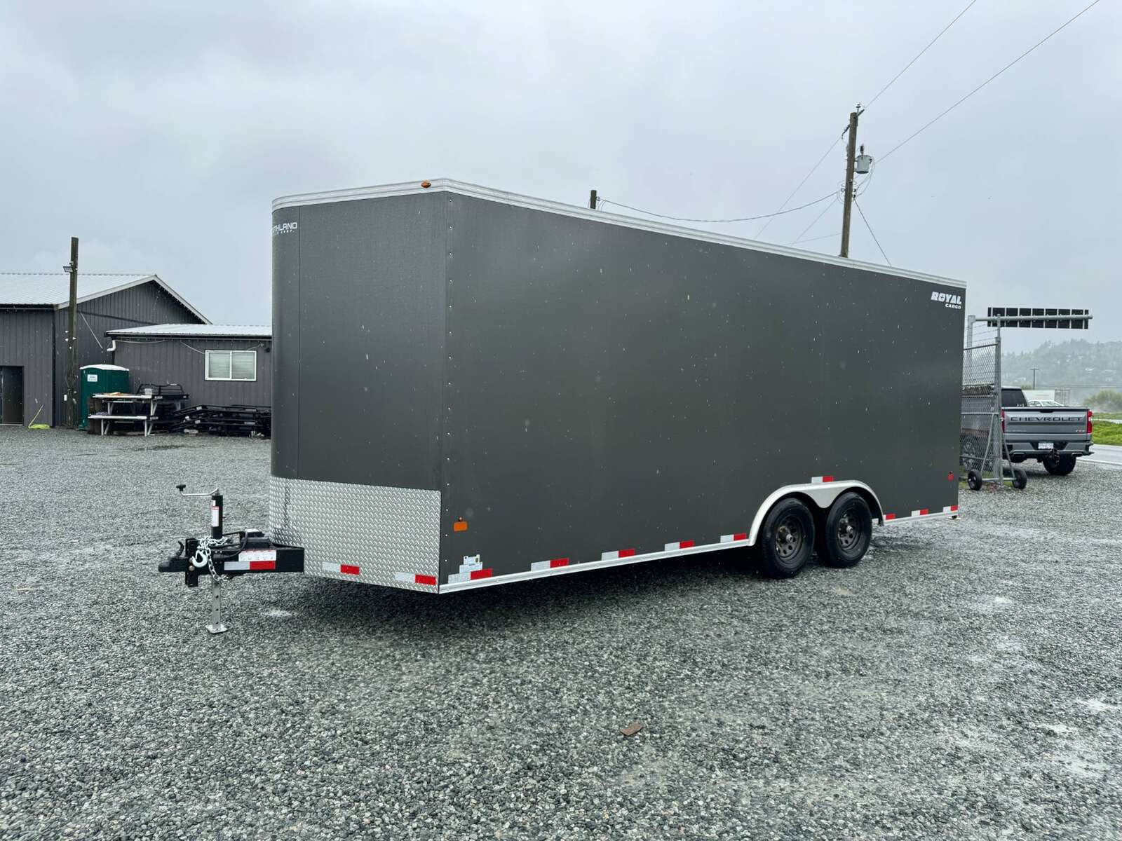 Photo of 2026 Royal Cargo 8.5x20 +V Nose 11,700lb Cargo / Enclosed Trailer Car Hauler Extra Height Ramp Door Charcoal Grey