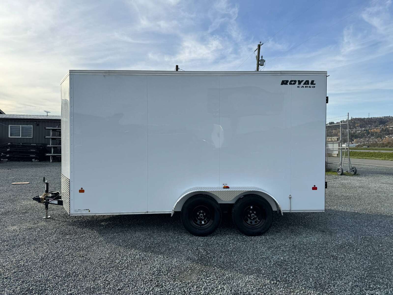Photo of 2026 Royal Cargo 7X14 V Nose 7700LB GVW BARN DOORS WHITE Enclosed Trailer Extra Tall