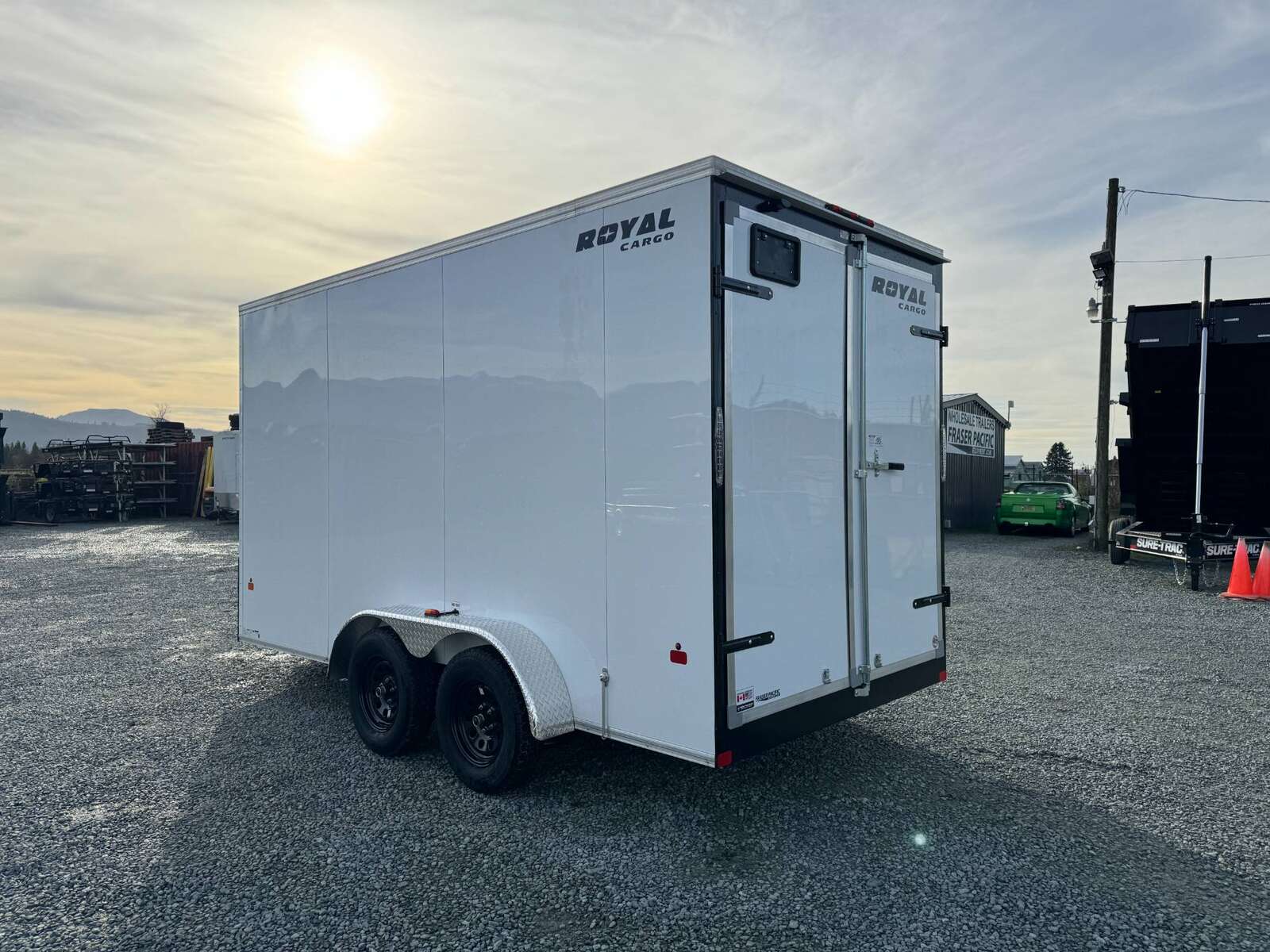 Photo of 2026 Royal Cargo 7X14 V Nose 7700LB GVW BARN DOORS WHITE Enclosed Trailer Extra Tall