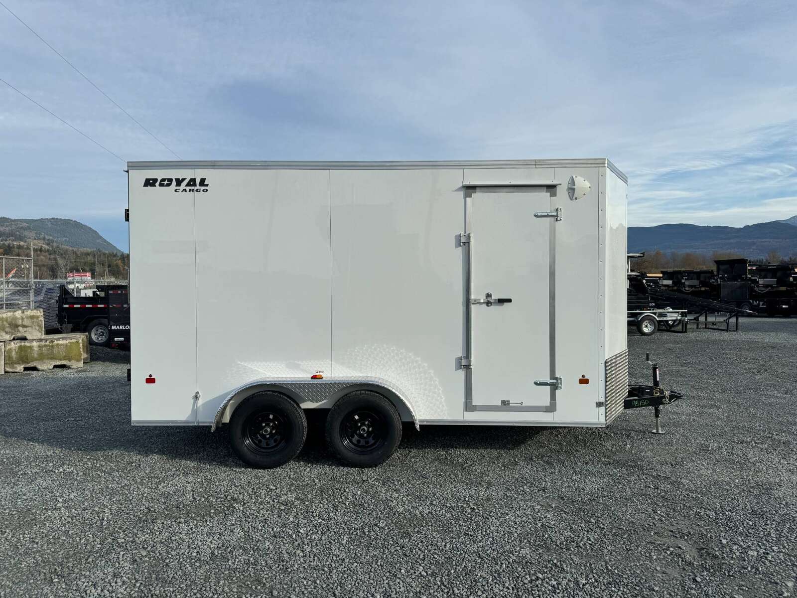 Photo of 2026 Royal Cargo 7X14 V Nose 7700LB GVW BARN DOORS WHITE Enclosed Trailer Extra Tall
