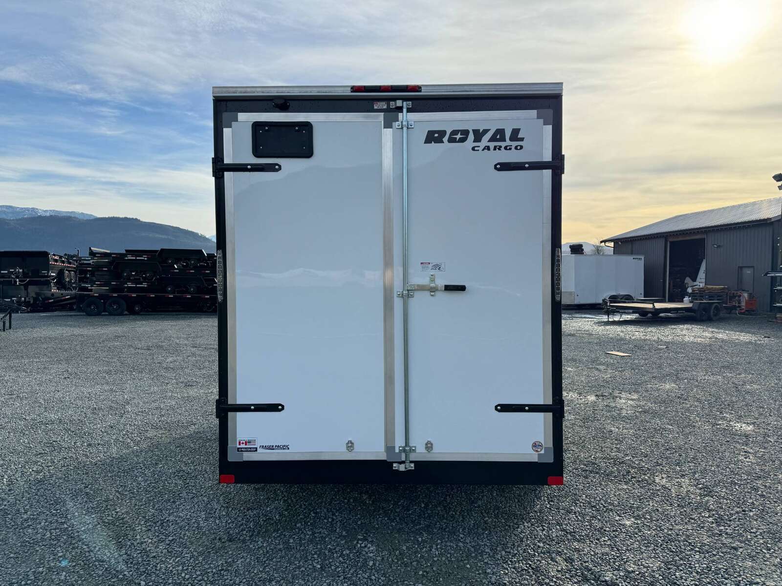 Photo of 2026 Royal Cargo 7X14 V Nose 7700LB GVW BARN DOORS WHITE Enclosed Trailer Extra Tall