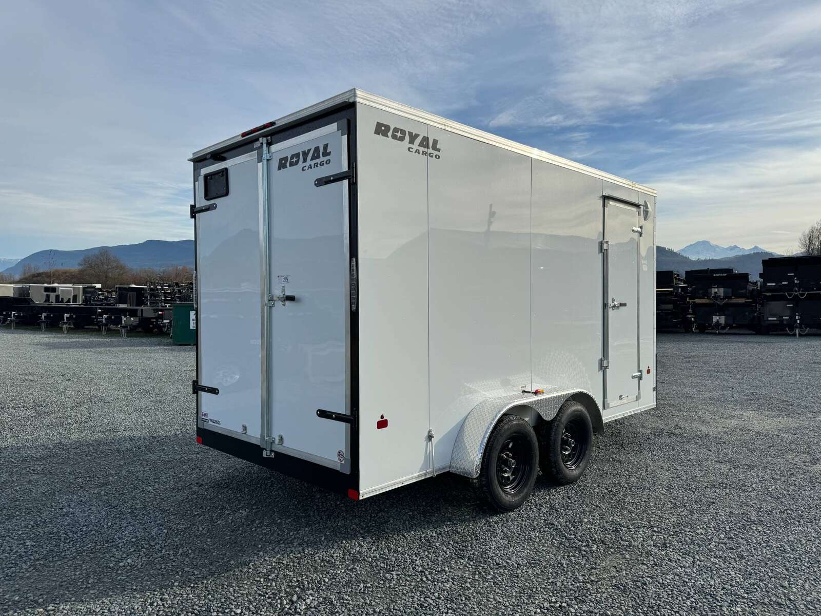 Photo of 2026 Royal Cargo 7X14 V Nose 7700LB GVW BARN DOORS WHITE Enclosed Trailer Extra Tall