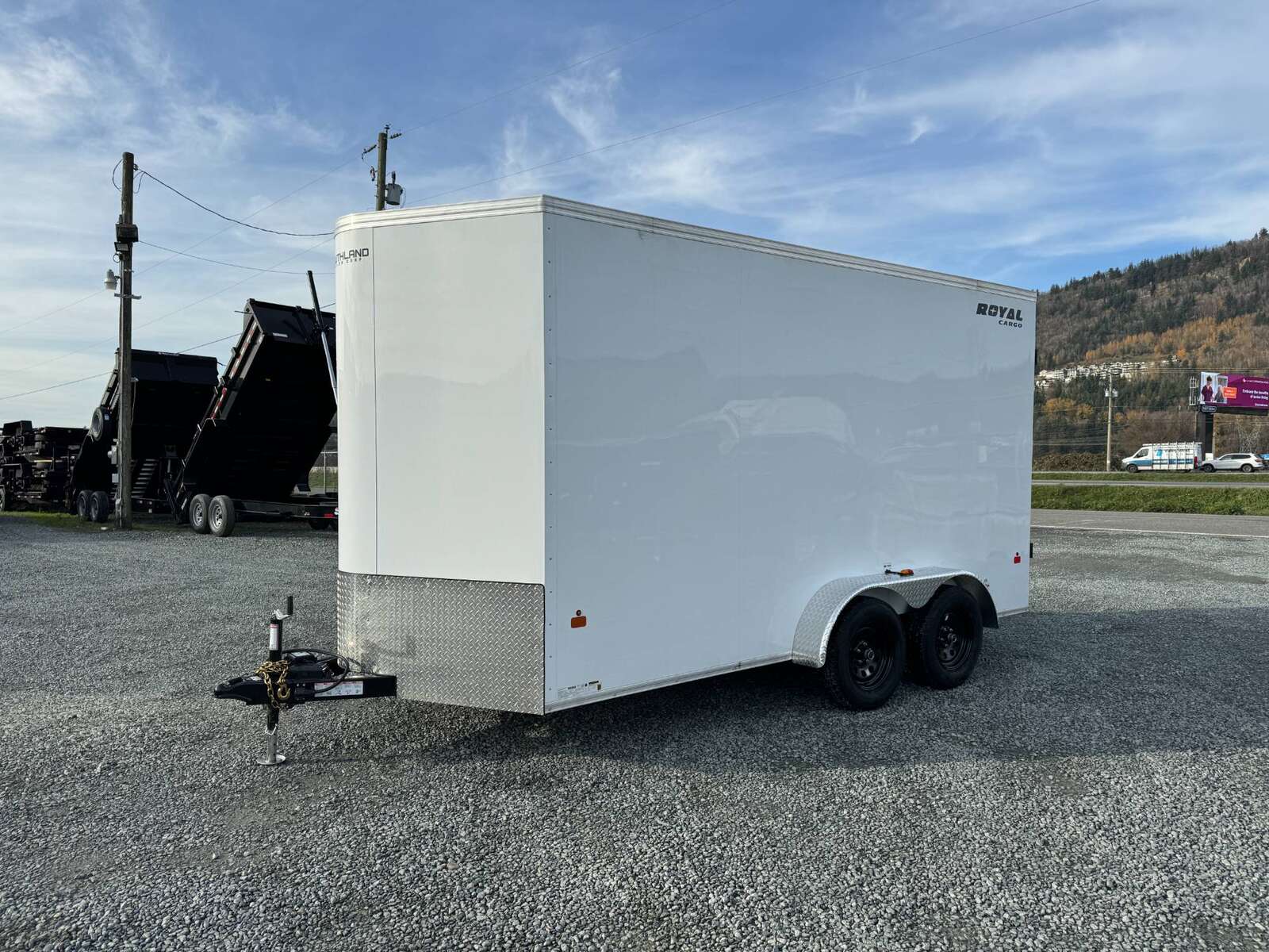 Photo of 2026 Royal Cargo 7X14 V Nose 7700LB GVW BARN DOORS WHITE Enclosed Trailer Extra Tall