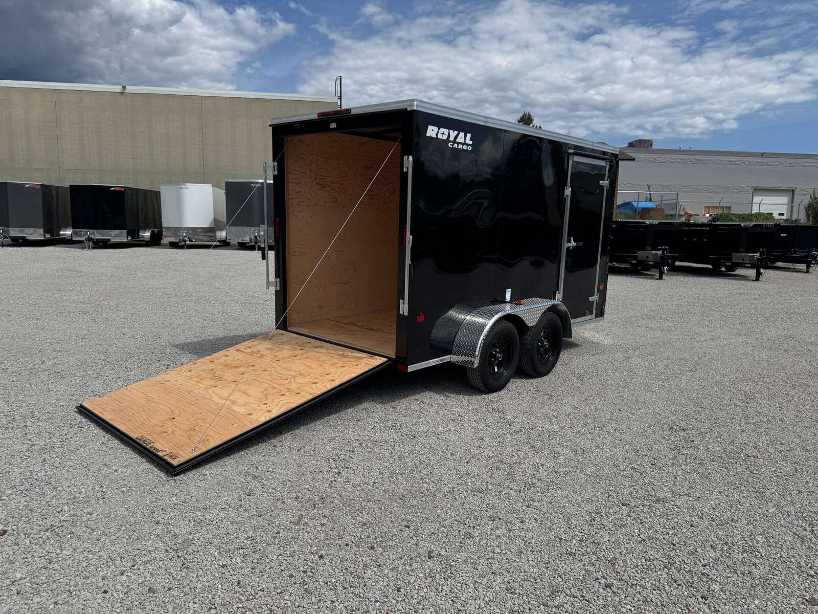 Photo of 2026 Royal Cargo 6x12 V Nose Cargo / Enclosed Trailer Ramp Door Gloss Black Tandem Axle 7700lb GVW