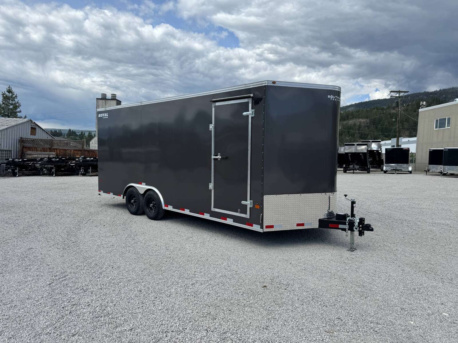 Photo of 2026 Royal Cargo 8.5x20 +V Nose 11,700lb Cargo / Enclosed Trailer Car Hauler Extra Height Ramp Door Charcoal Grey