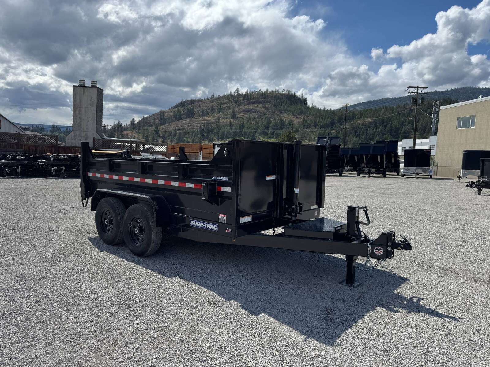 Photo of New Suretrac 7x12 Telescopic Hoist Dump Trailer 15,500lbs GVW w/ Ramps and Tarp