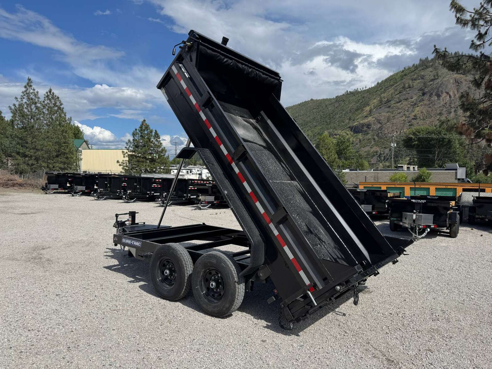Photo of New Suretrac 7x12 Telescopic Hoist Dump Trailer 15,500lbs GVW w/ Ramps and Tarp