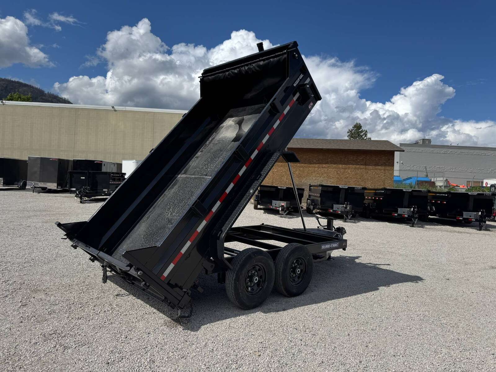 Photo of New Suretrac 7x12 Telescopic Hoist Dump Trailer 15,500lbs GVW w/ Ramps and Tarp