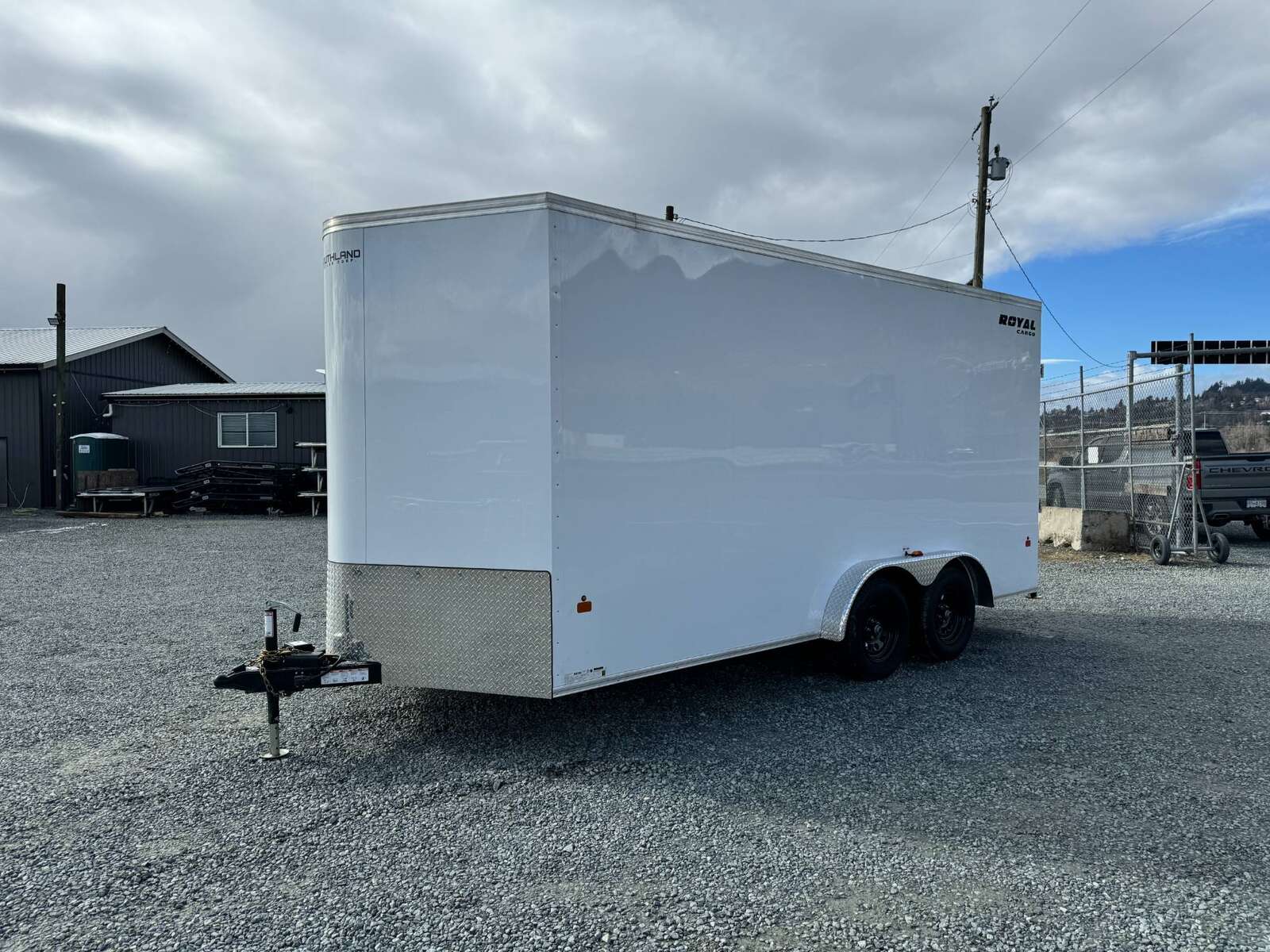 Photo of 2026 Royal 7.5X16 V-NOSE RAMP DOOR EXTRA HEIGHT Cargo / Enclosed Trailer White 7700lb GVW