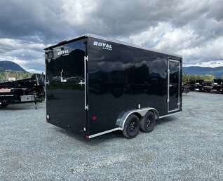 Thumbnail Photo of 2026 Royal 7.5X16 V-NOSE RAMP DOOR EXTRA HEIGHT Cargo / Enclosed Trailer Black 7700lb GVW