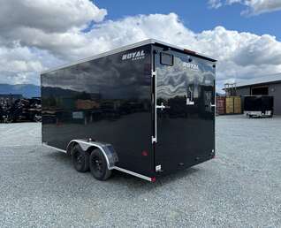 Thumbnail Photo of 2026 Royal 7.5X16 V-NOSE RAMP DOOR EXTRA HEIGHT Cargo / Enclosed Trailer Black 7700lb GVW