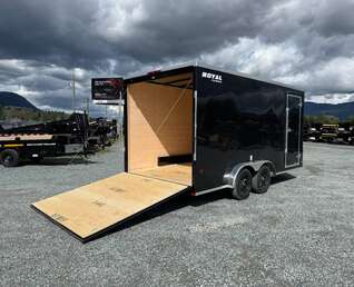 Thumbnail Photo of 2026 Royal 7.5X16 V-NOSE RAMP DOOR EXTRA HEIGHT Cargo / Enclosed Trailer Black 7700lb GVW