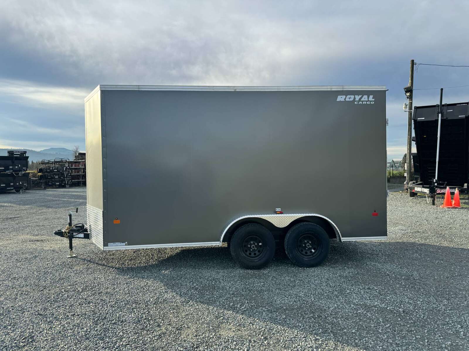 Photo of 2026 Royal 7.5X14 V-NOSE RAMP DOOR EXTRA HEIGHT Cargo / Enclosed Trailer Charcoal Grey 7700lb GVW
