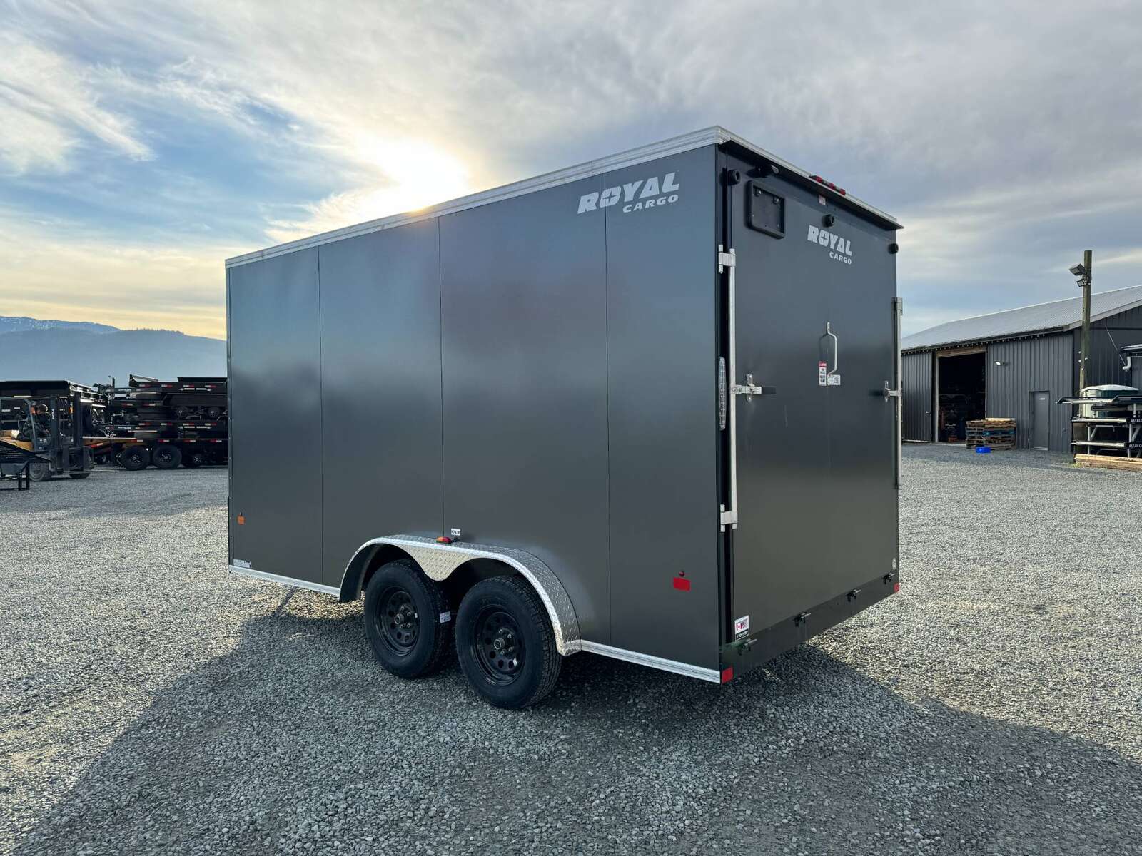 Photo of 2026 Royal 7.5X14 V-NOSE RAMP DOOR EXTRA HEIGHT Cargo / Enclosed Trailer Charcoal Grey 7700lb GVW
