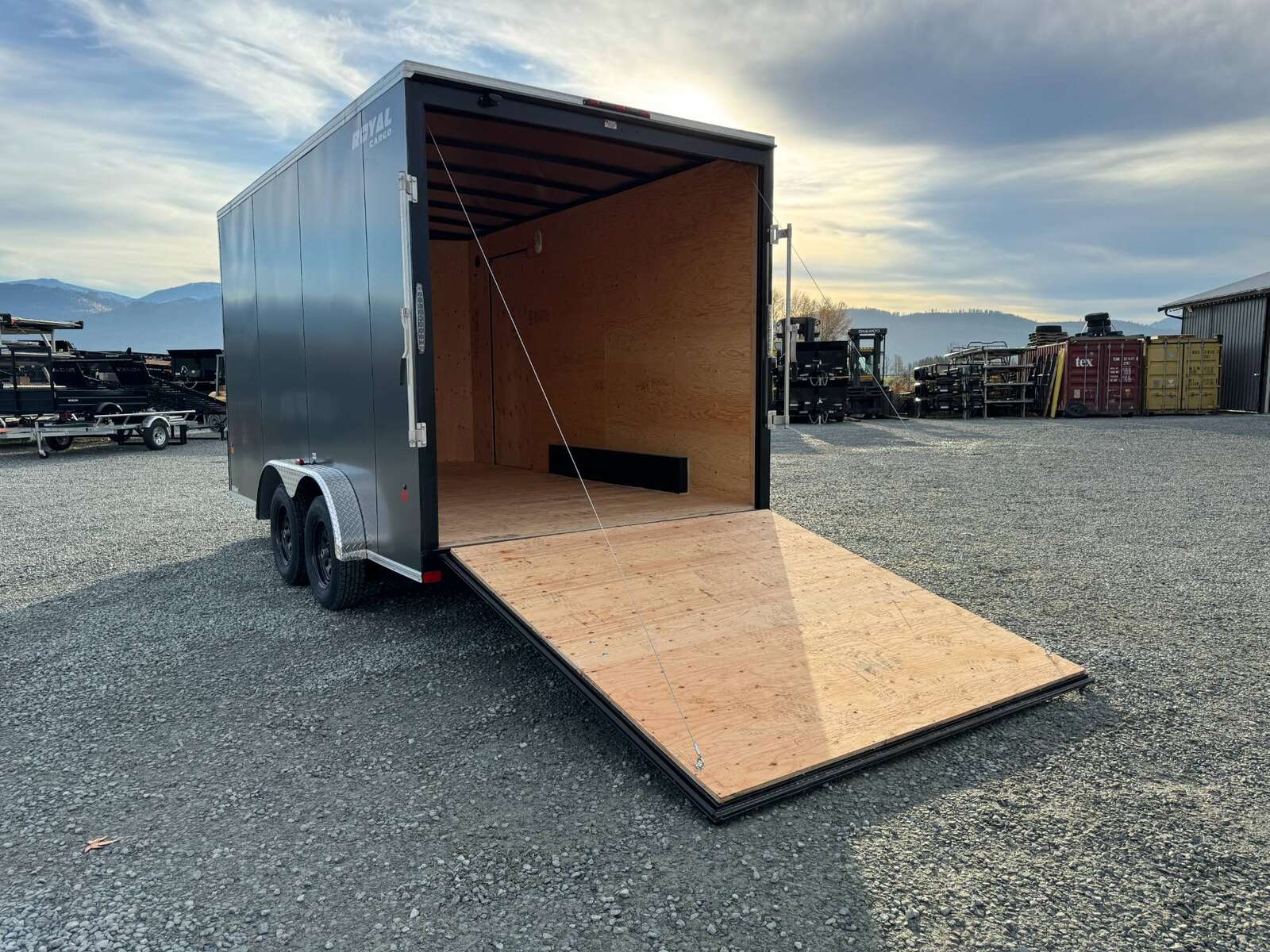 Photo of 2026 Royal 7.5X14 V-NOSE RAMP DOOR EXTRA HEIGHT Cargo / Enclosed Trailer Charcoal Grey 7700lb GVW