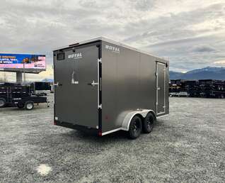 Thumbnail Photo of 2026 Royal 7x14 V Nose Cargo / Enclosed Trailer Extra Height Ramp Door Charcoal Grey 7700lb GVW