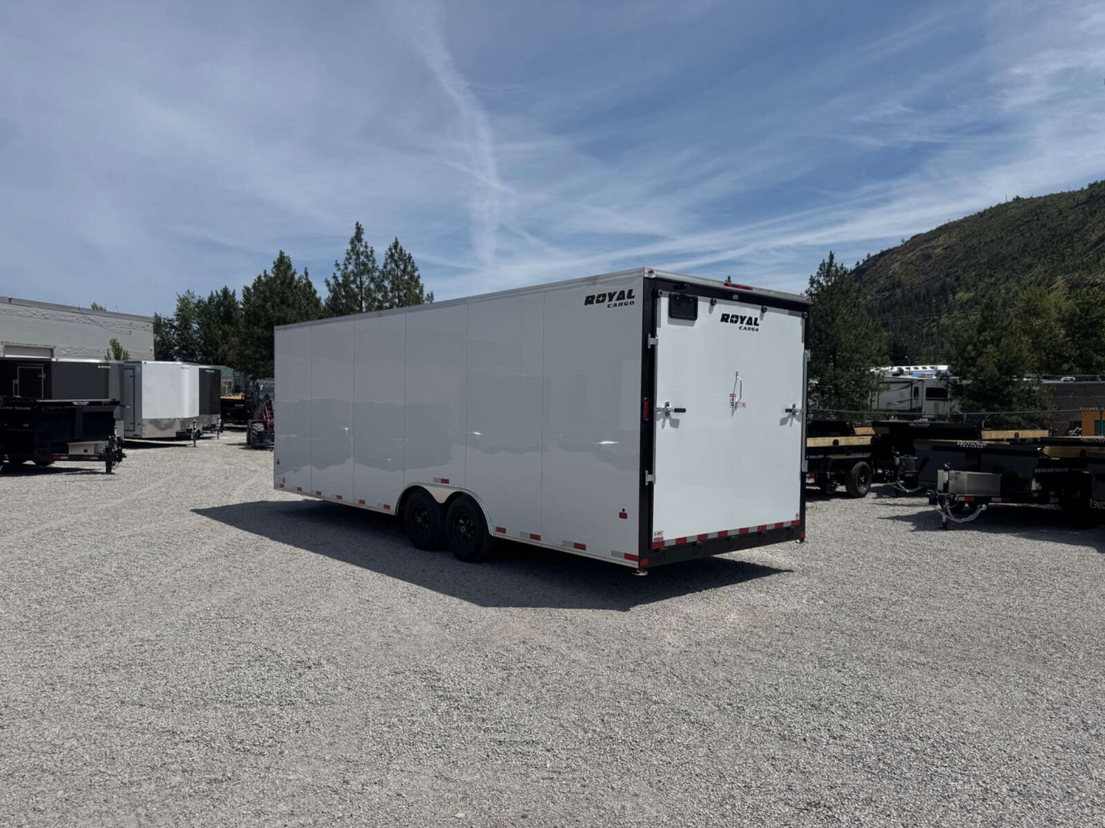 Photo of 2026 Royal Cargo 8.5x24 V Nose Car Hauler Cargo / Enclosed Trailer 11,400lb GVW White Ramp Door Extra Height