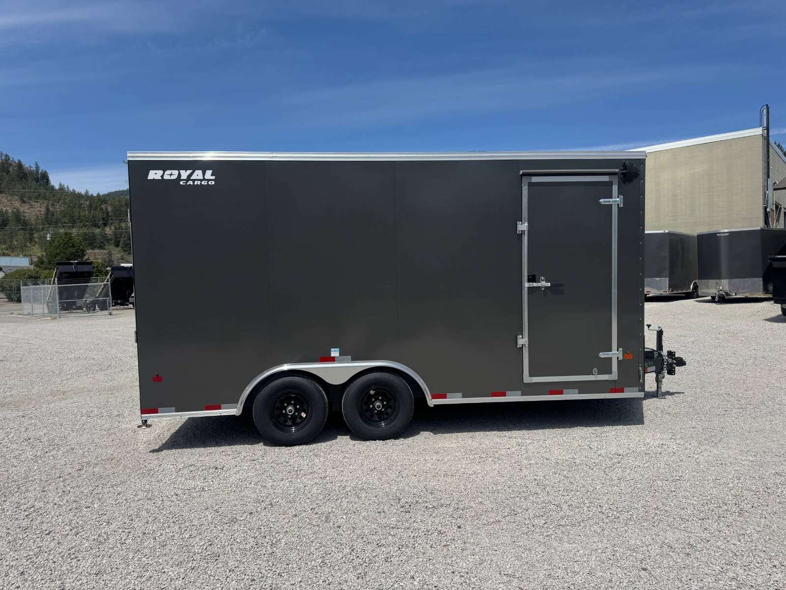 Photo of 2026 Royal Cargo 8.5X16 V NOSE Cargo / Enclosed Trailer Charcoal Grey RAMP DOOR EXTRA HEIGHT 11,400LB GVW