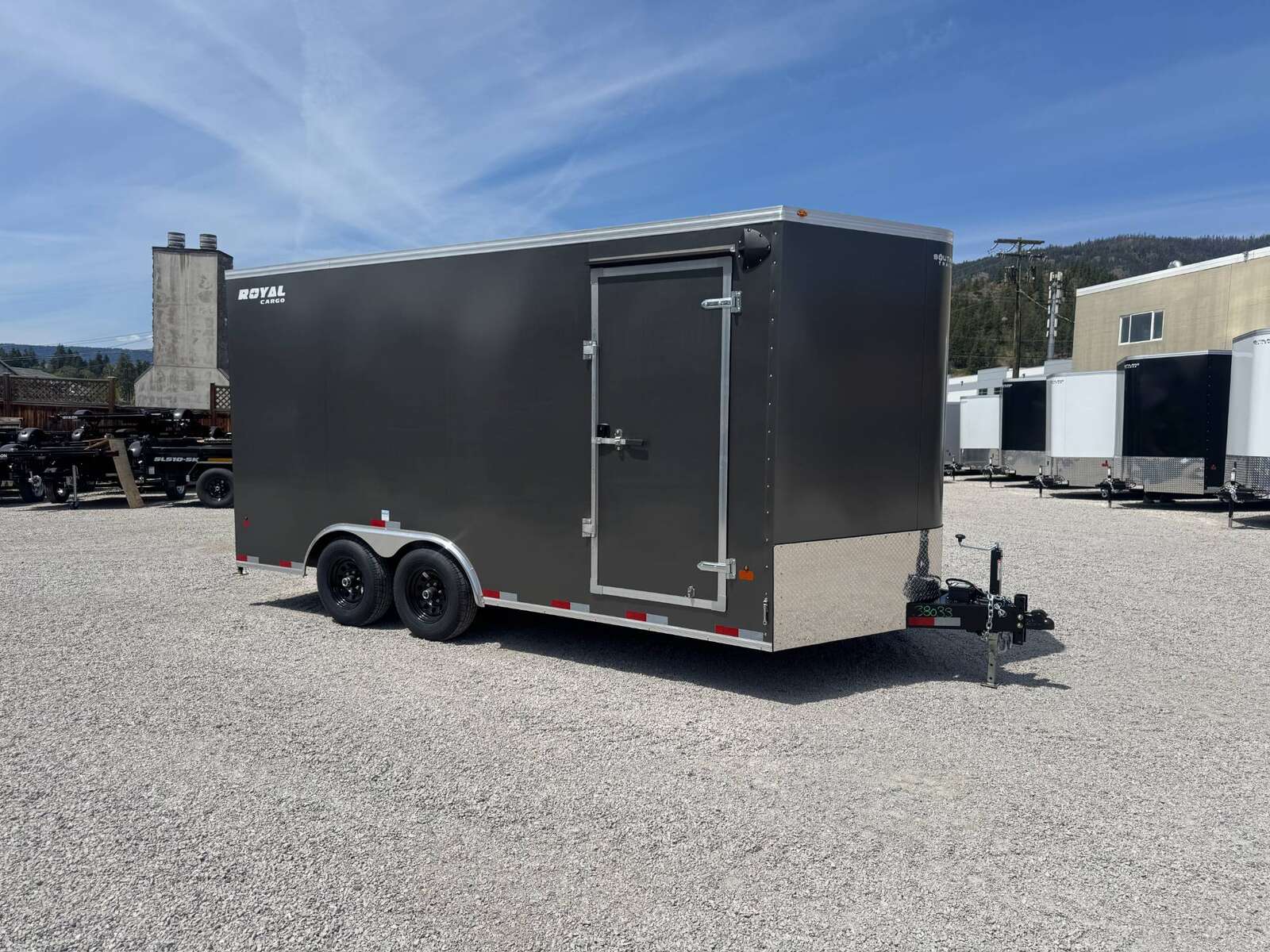 Photo of 2026 Royal Cargo 8.5X16 V NOSE Cargo / Enclosed Trailer Charcoal Grey RAMP DOOR EXTRA HEIGHT 11,400LB GVW