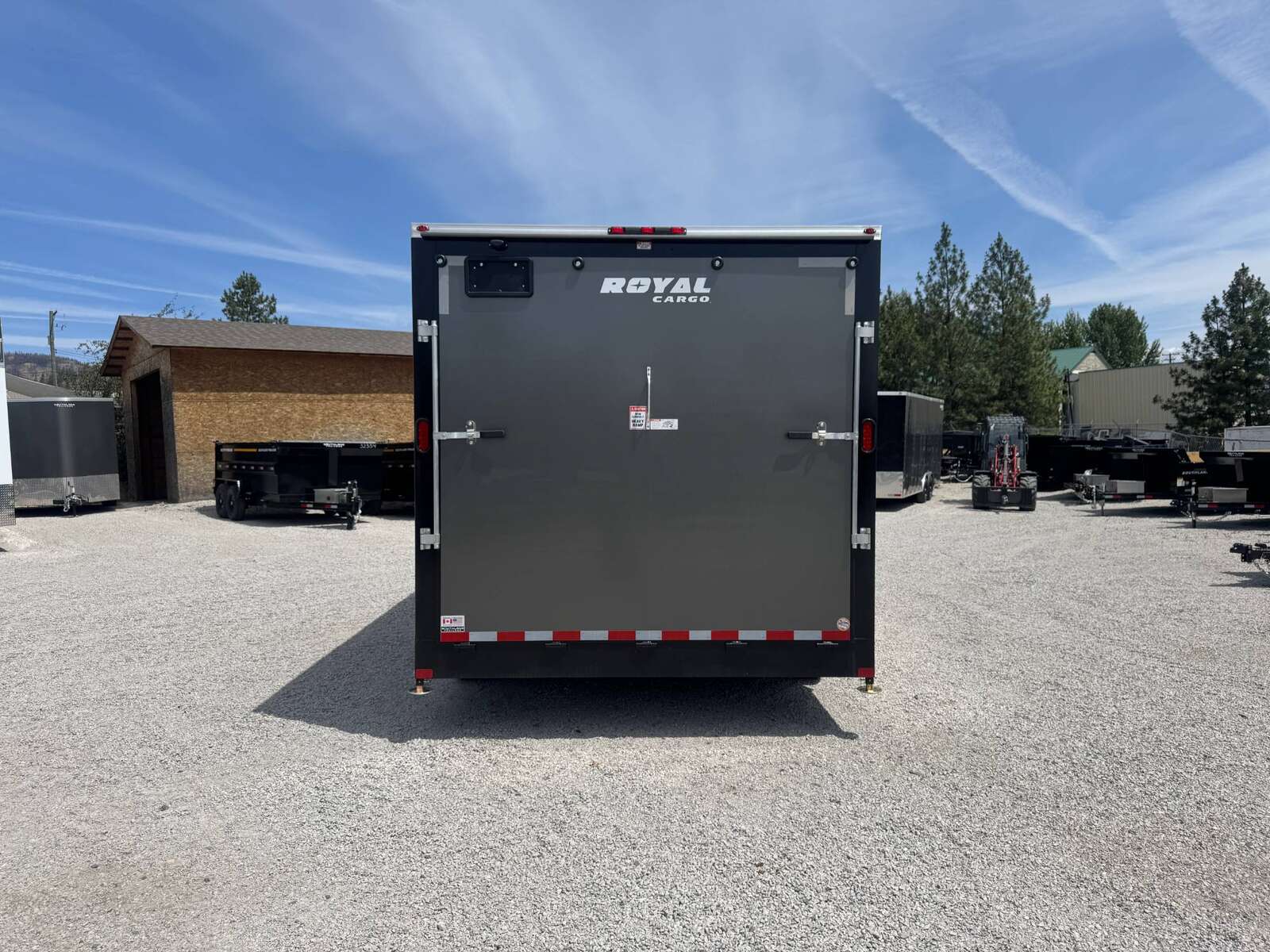 Photo of 2026 Royal Cargo 8.5X16 V NOSE Cargo / Enclosed Trailer Charcoal Grey RAMP DOOR EXTRA HEIGHT 11,400LB GVW
