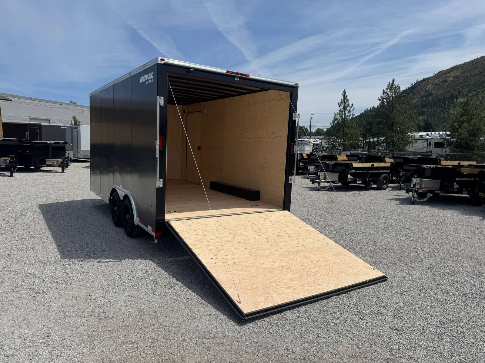 Photo of 2026 Royal Cargo 8.5X16 V NOSE Cargo / Enclosed Trailer Charcoal Grey RAMP DOOR EXTRA HEIGHT 11,400LB GVW
