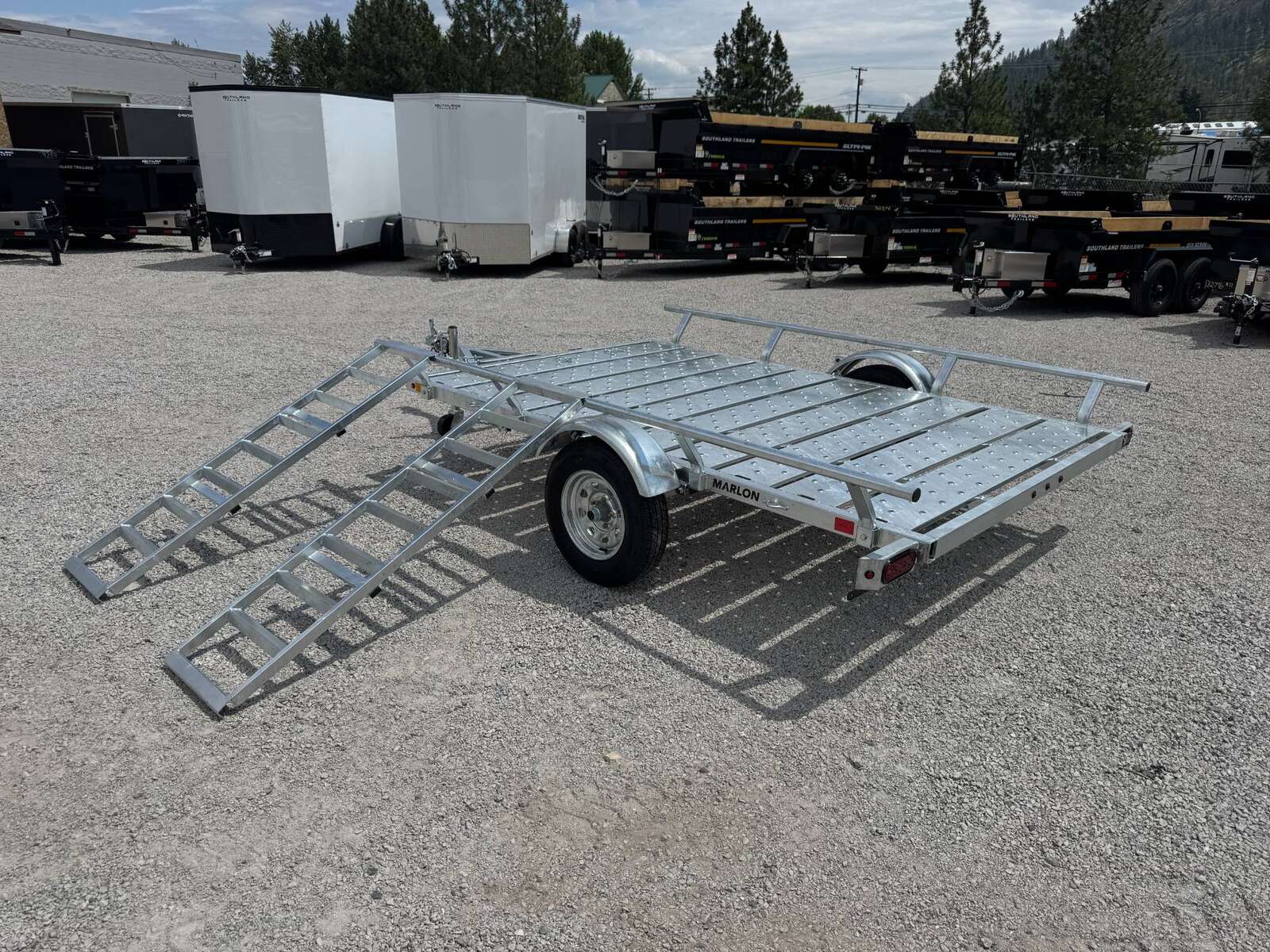 Photo of 2025 Marlon 6.5x9 ATV Side x Side Utility Trailer Galvanized Rear or Side Load w/ Ramps (RAT-02)