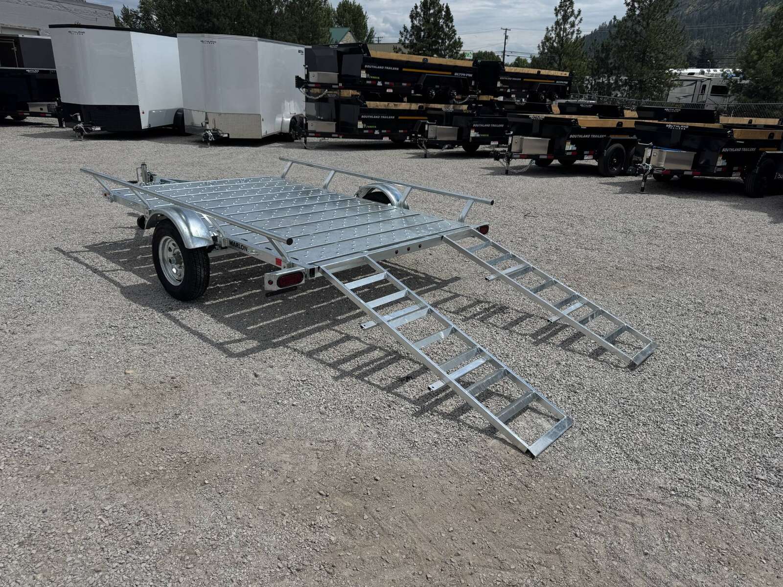 Photo of 2025 Marlon 6.5x9 ATV Side x Side Utility Trailer Galvanized Rear or Side Load w/ Ramps (RAT-02)