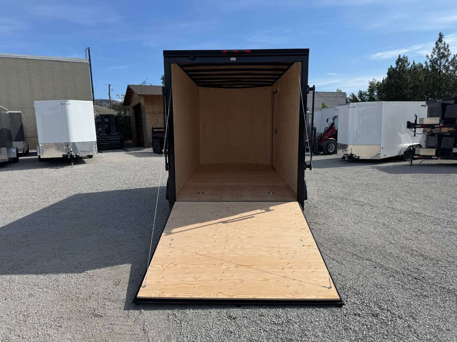 Photo of 2026 Royal 7x14 V Nose Cargo / Enclosed Trailer Extra Height Ramp Door White w/ Black Trim 7700lb GVW