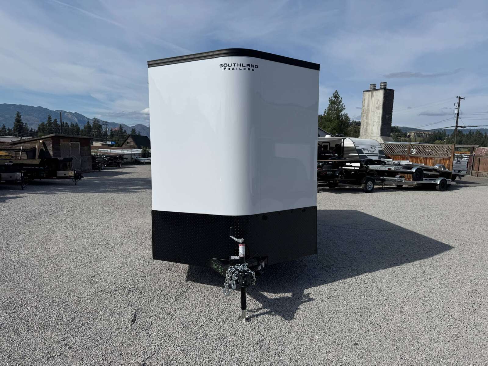 Photo of 2026 Royal 7x14 V Nose Cargo / Enclosed Trailer Extra Height Ramp Door White w/ Black Trim 7700lb GVW