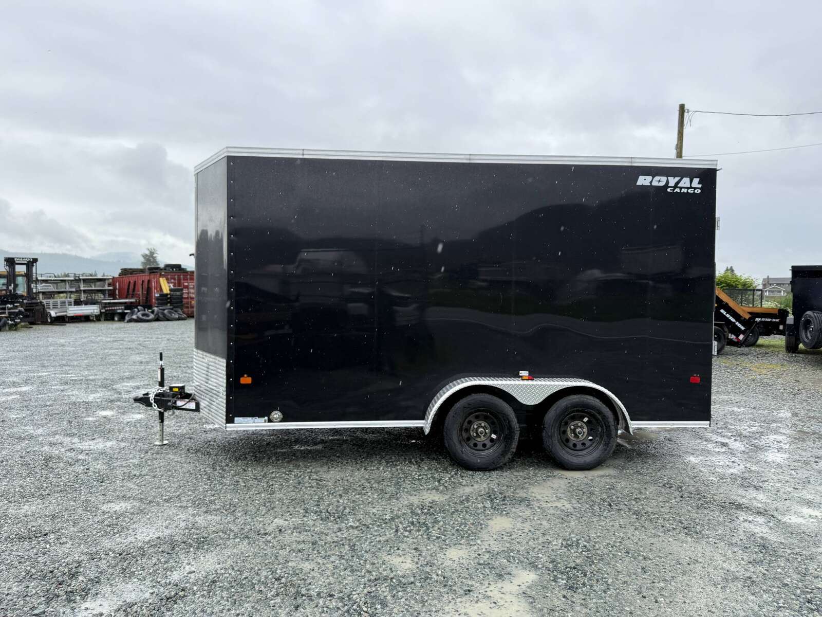Photo of 2026 Royal Cargo 7X14 V Nose 7700LB GVW RAMP DOOR Black Enclosed Cargo Trailer Extra Tall