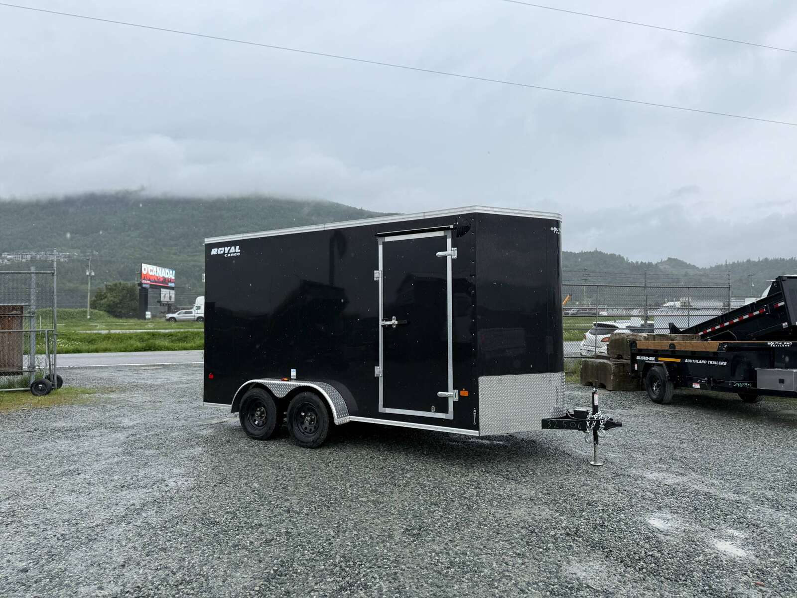 Photo of 2026 Royal Cargo 7X14 V Nose 7700LB GVW RAMP DOOR Black Enclosed Cargo Trailer Extra Tall