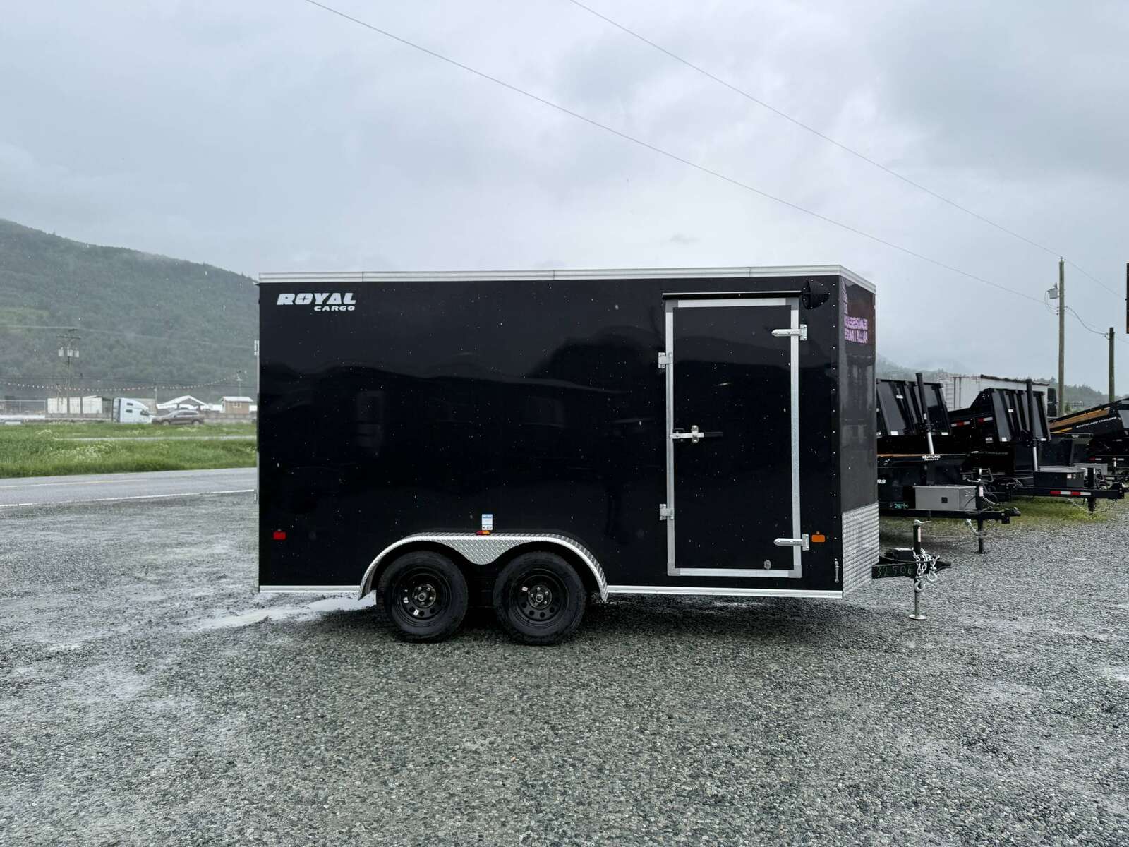 Photo of 2026 Royal Cargo 7X14 V Nose 7700LB GVW RAMP DOOR Black Enclosed Cargo Trailer Extra Tall