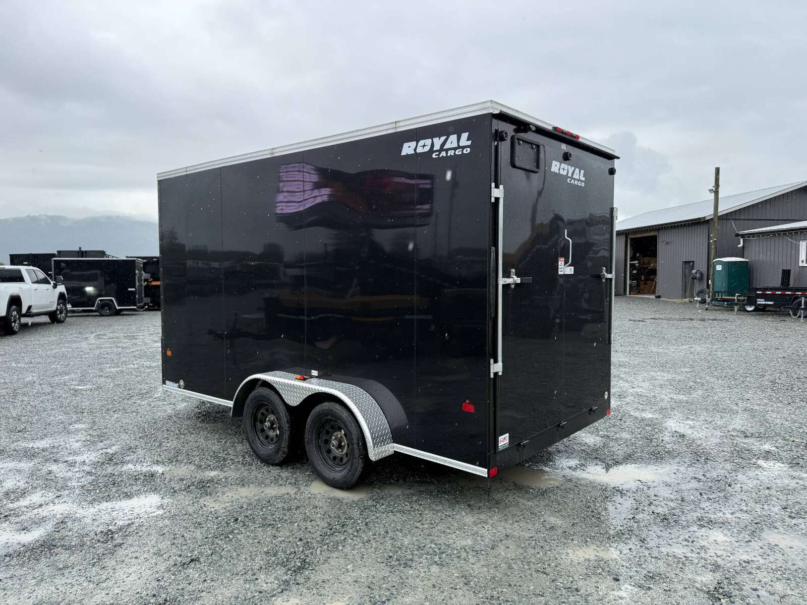 Photo of 2026 Royal Cargo 7X14 V Nose 7700LB GVW RAMP DOOR Black Enclosed Cargo Trailer Extra Tall