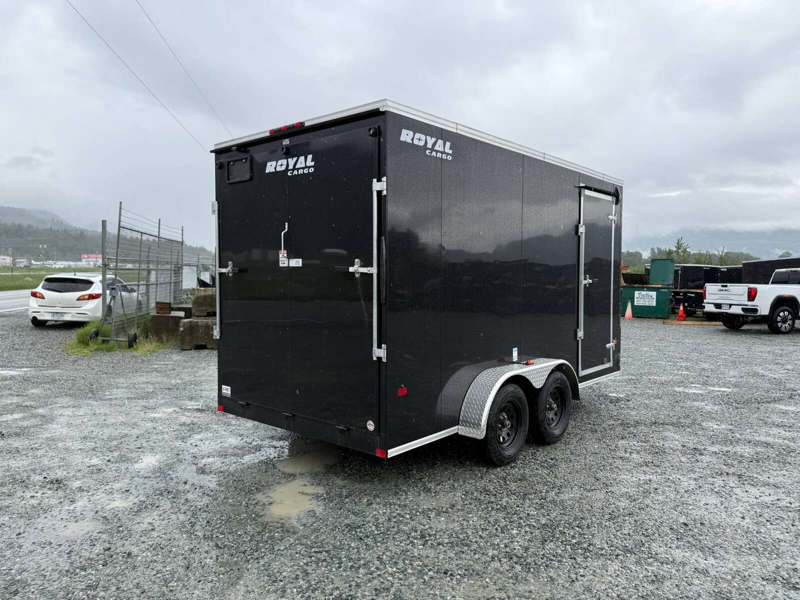 Photo of 2026 Royal Cargo 7X14 V Nose 7700LB GVW RAMP DOOR Black Enclosed Cargo Trailer Extra Tall