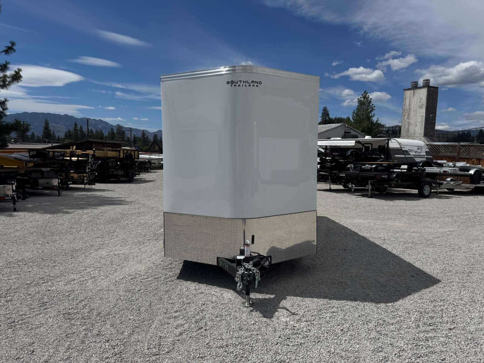 Photo of 2026 Royal 7x16 Enclosed Cargo Trailer V Nose Ramp Door White 7700lb GVW Extra Height