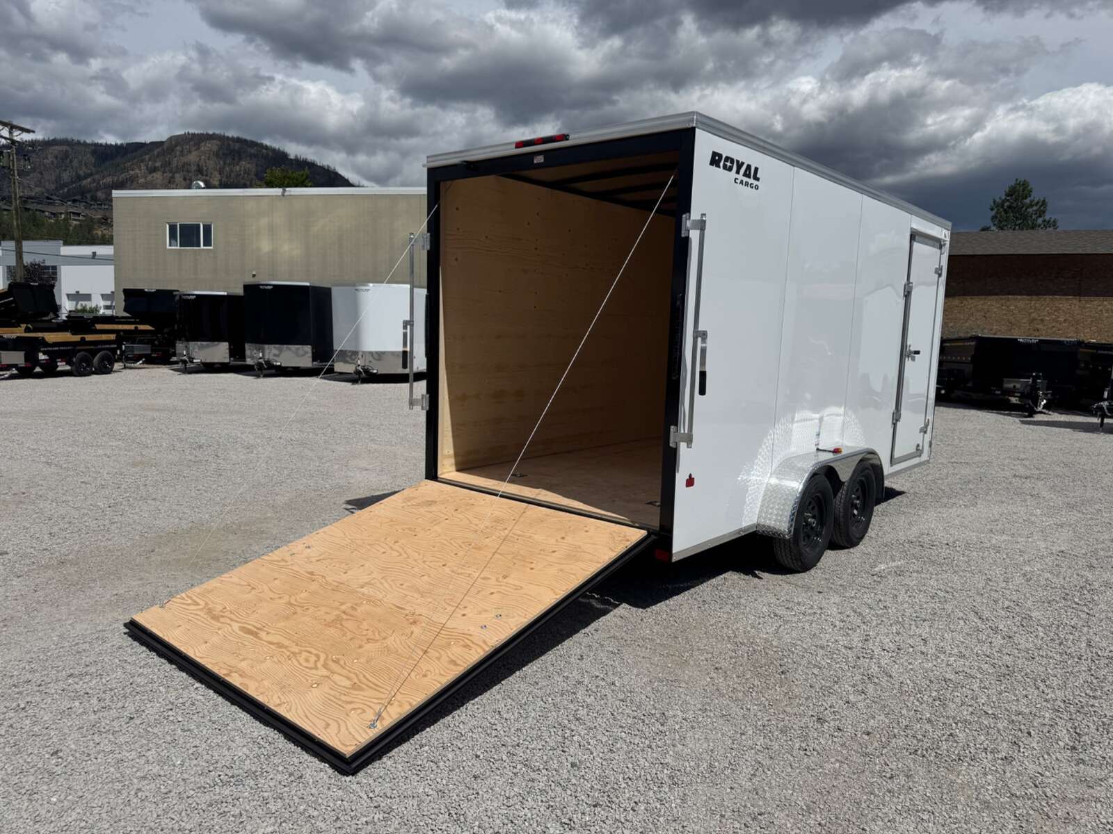 Photo of 2026 Royal 7x16 Enclosed Cargo Trailer V Nose Ramp Door White 7700lb GVW Extra Height